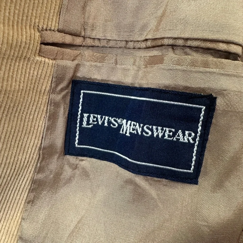 VTG Levis Menswear Corduroy Sport Coat Blazer 48R Brown‎ Suede Elbow Patches